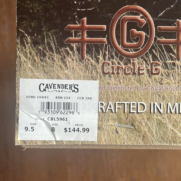 Corral Circle G snip toe cowboy boots 9.5 New In Box - Picture 4 of 13